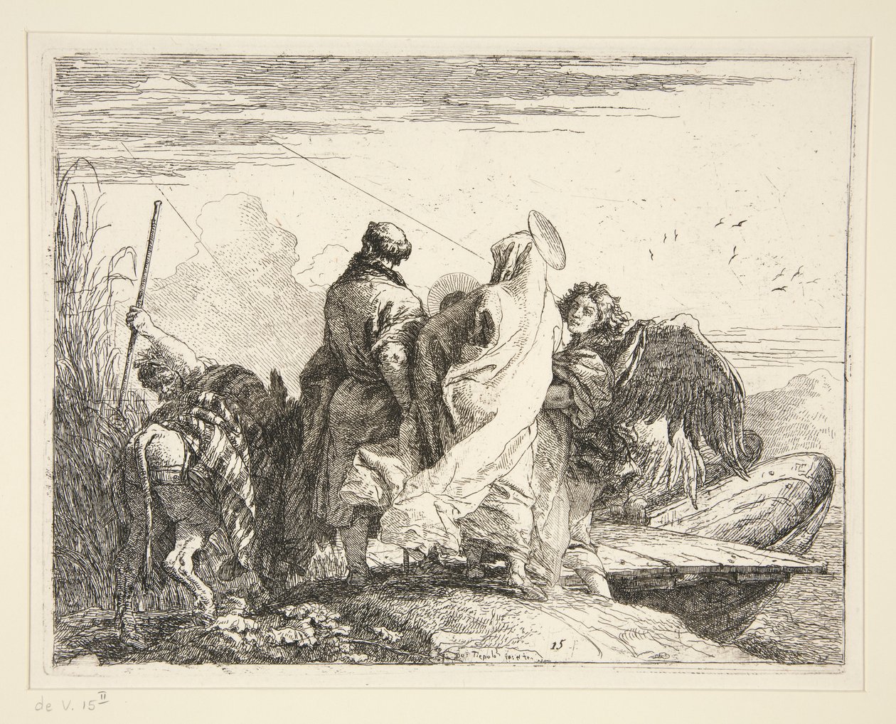 La Sacra Famiglia presso un fiume, dalla serie Idee pittoresche sulla fuga in Egitto da Giovanni Domenico Tiepolo