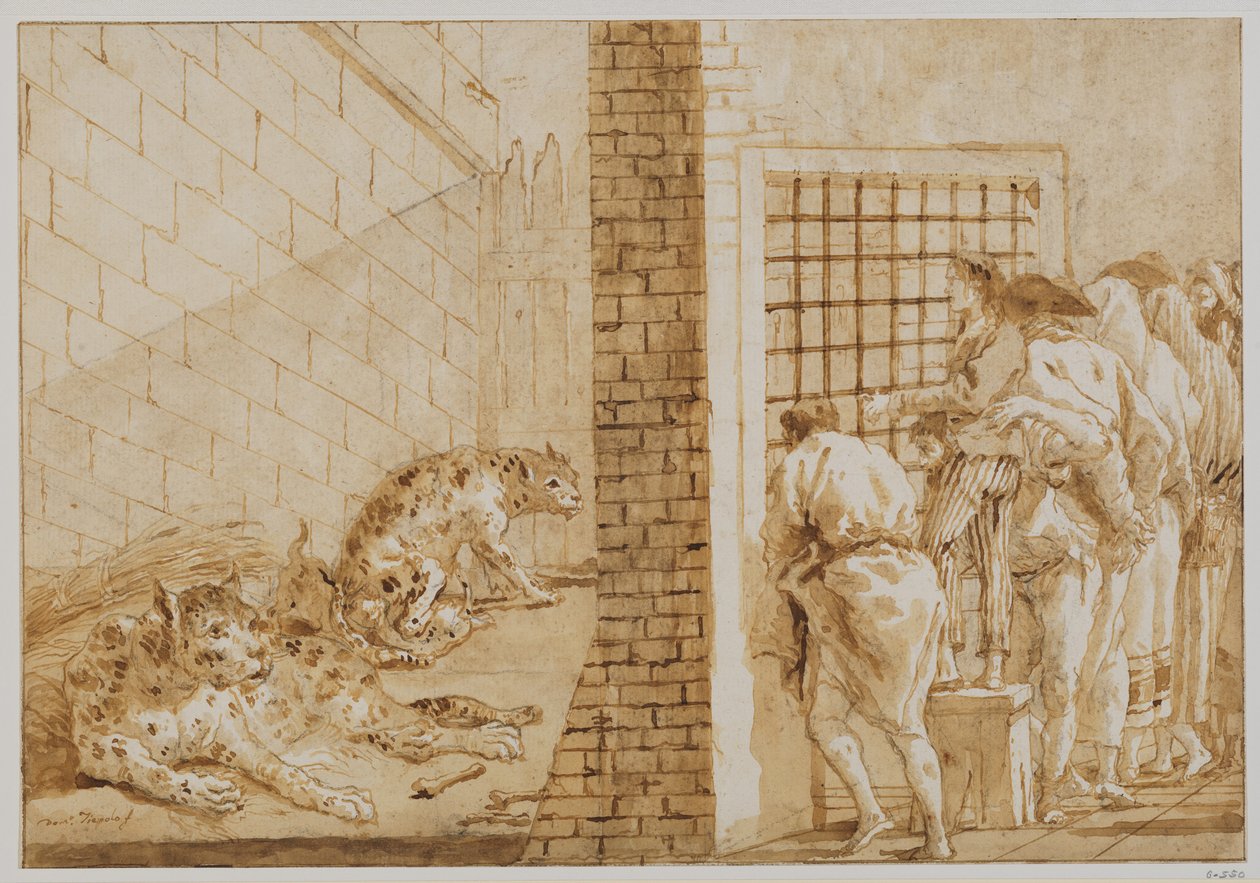 La gabbia dei leopardi al serraglio da Giovanni Domenico Tiepolo