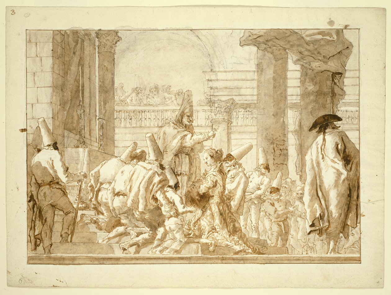Il matrimonio del padre di Pulcinella da Giovanni Domenico Tiepolo