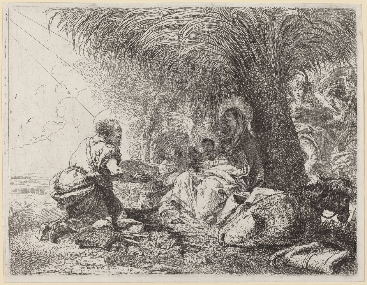 Il Riposo durante la Fuga con Giuseppe in Adorazione da Giovanni Domenico Tiepolo