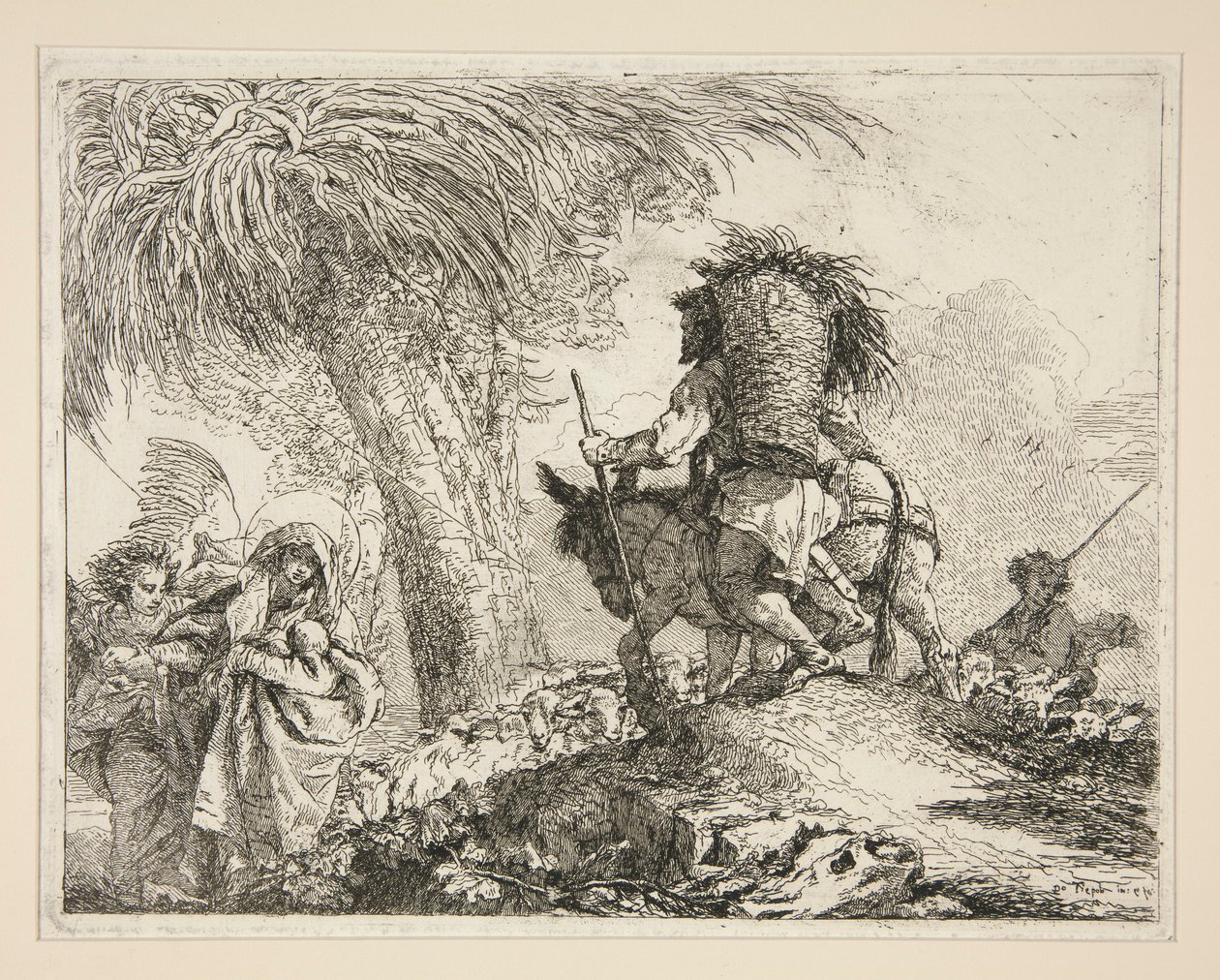La Vergine e il Bambino con Giuseppe, dalla serie Idee pittoresche sopra la fuga in Egitto da Giovanni Domenico Tiepolo