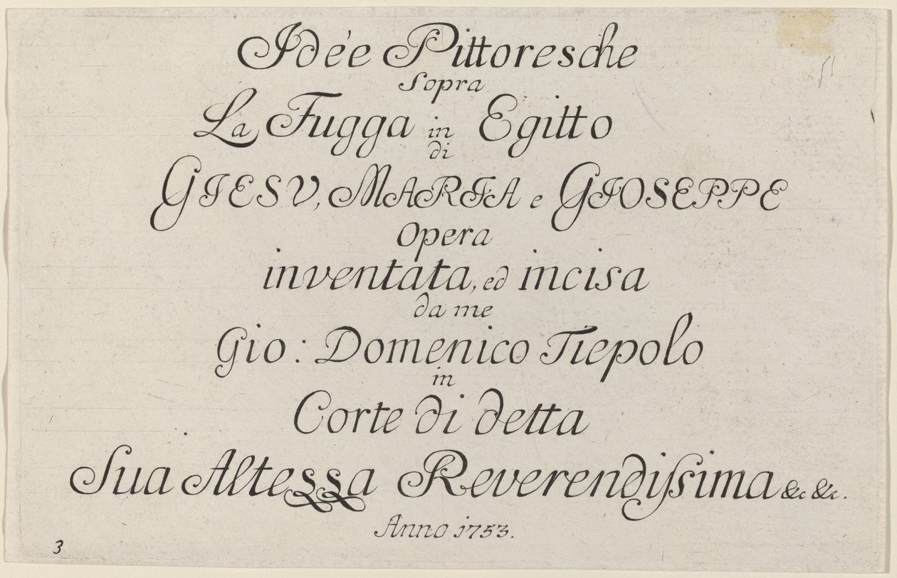 Pagina del titolo da Giovanni Domenico Tiepolo