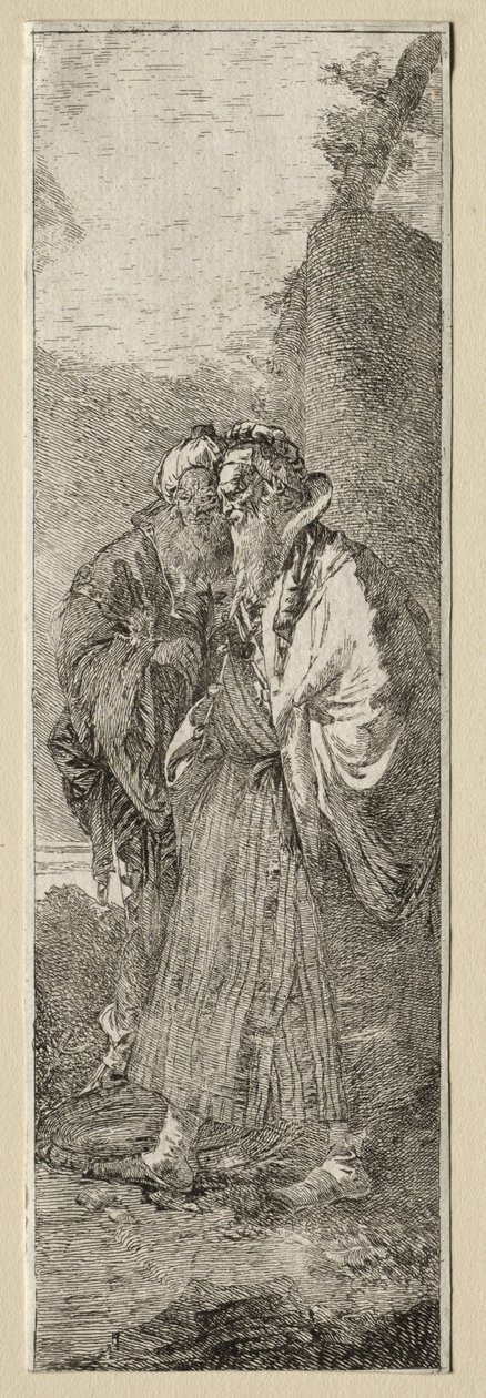 Due vecchi in un paesaggio da Giovanni Domenico Tiepolo