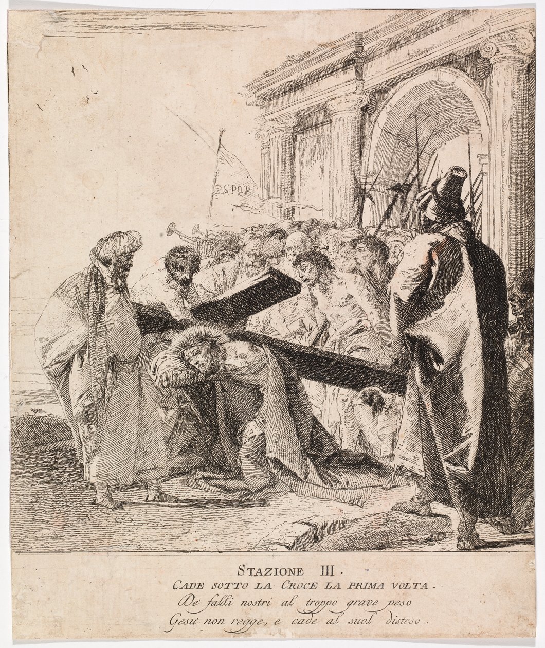 Via crucis - Stazione III. Gesù cade per la prima volta da Giovanni Domenico Tiepolo