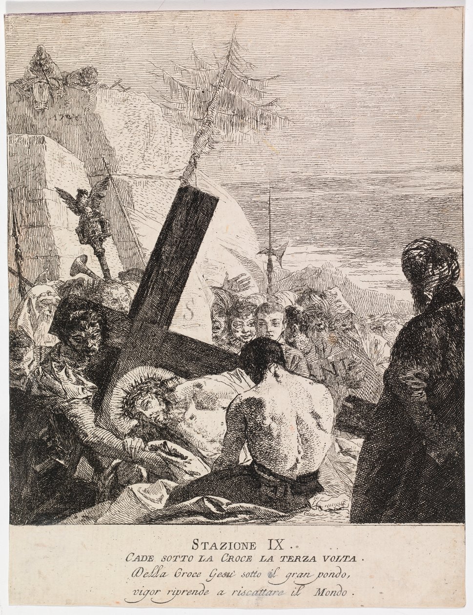 Via crucis - Stazione IX. Gesù cade per la terza volta da Giovanni Domenico Tiepolo
