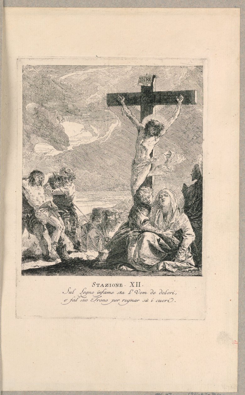 Via crucis - Stazione XII, La crocifissione da Giovanni Domenico Tiepolo