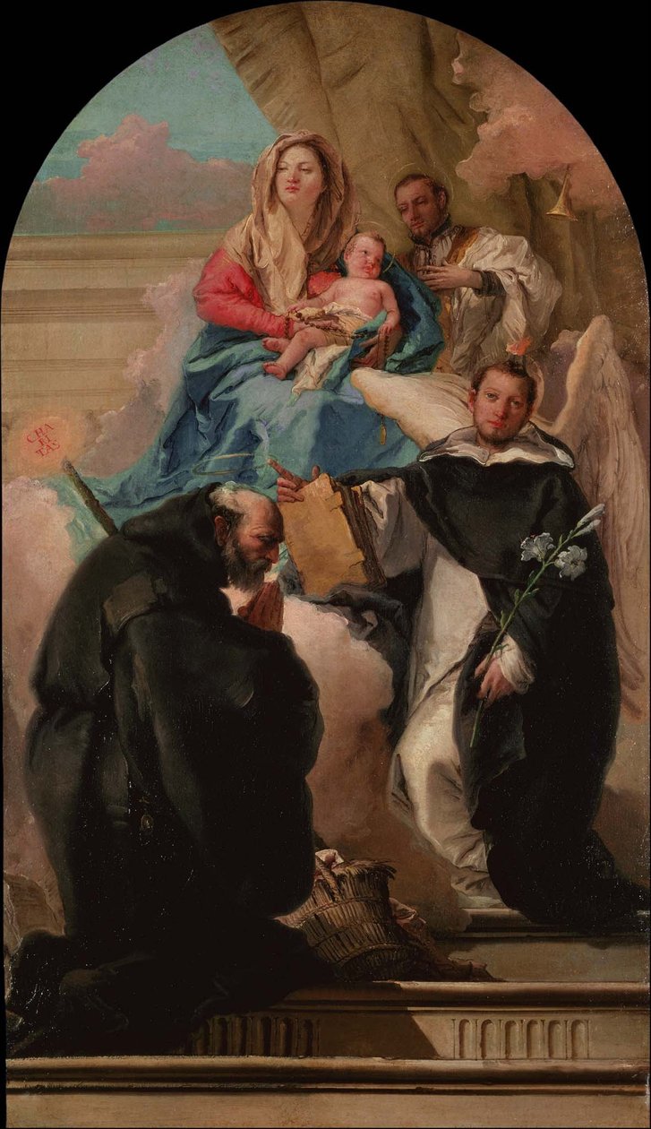 Madonna e Bambino con tre santi da Giovanni Domenico Tiepolo