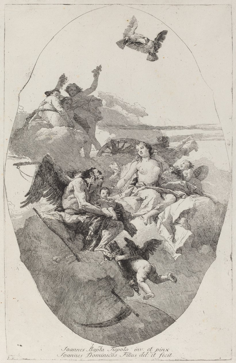 Venere affida Cupido al Tempo da Giovanni Domenico Tiepolo after Giovanni Battista Tiepolo