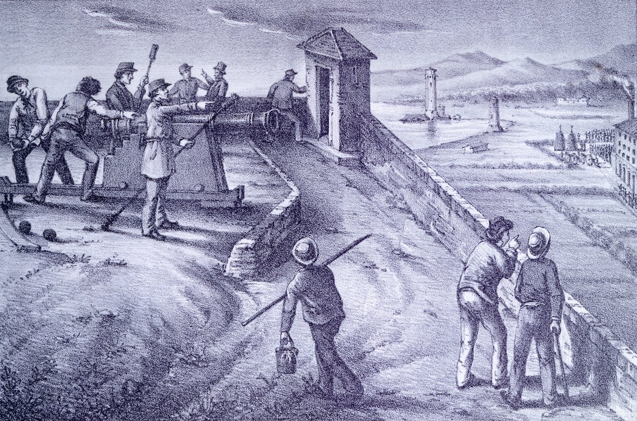Difesa di Livorno dal Forte San Pietro da Giovanni Fattori