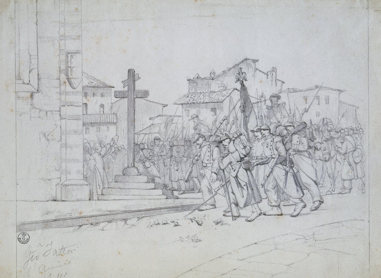 Ingresso delle truppe francesi a Livorno da Giovanni Fattori
