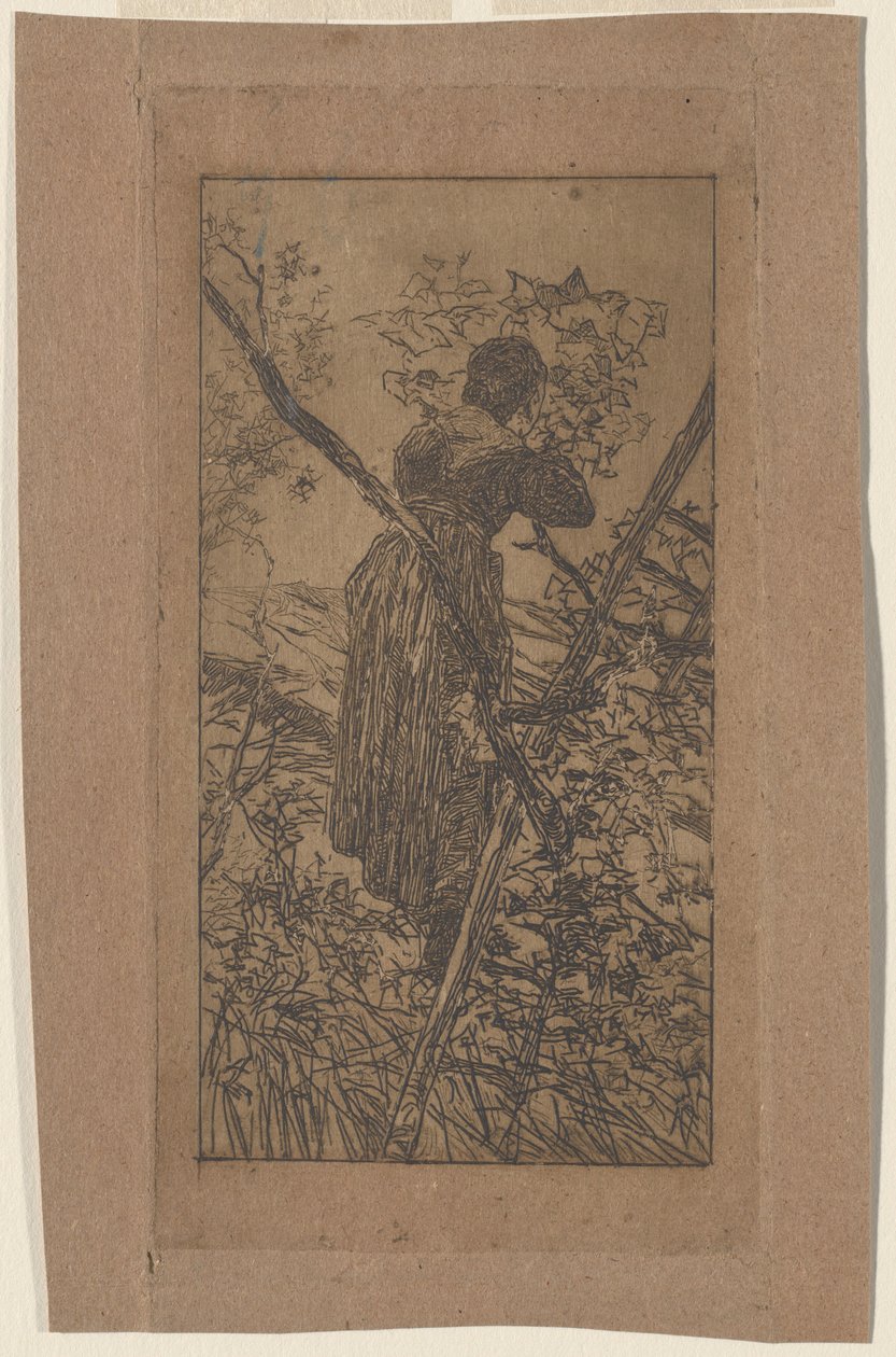 Raccoglitrice di foglie da Giovanni Fattori