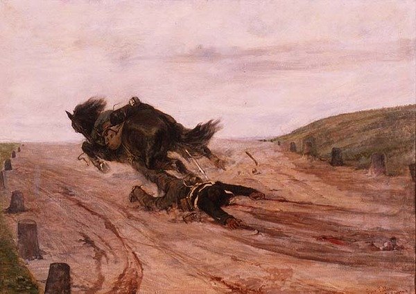 Uomo catturato da una staffa da Giovanni Fattori