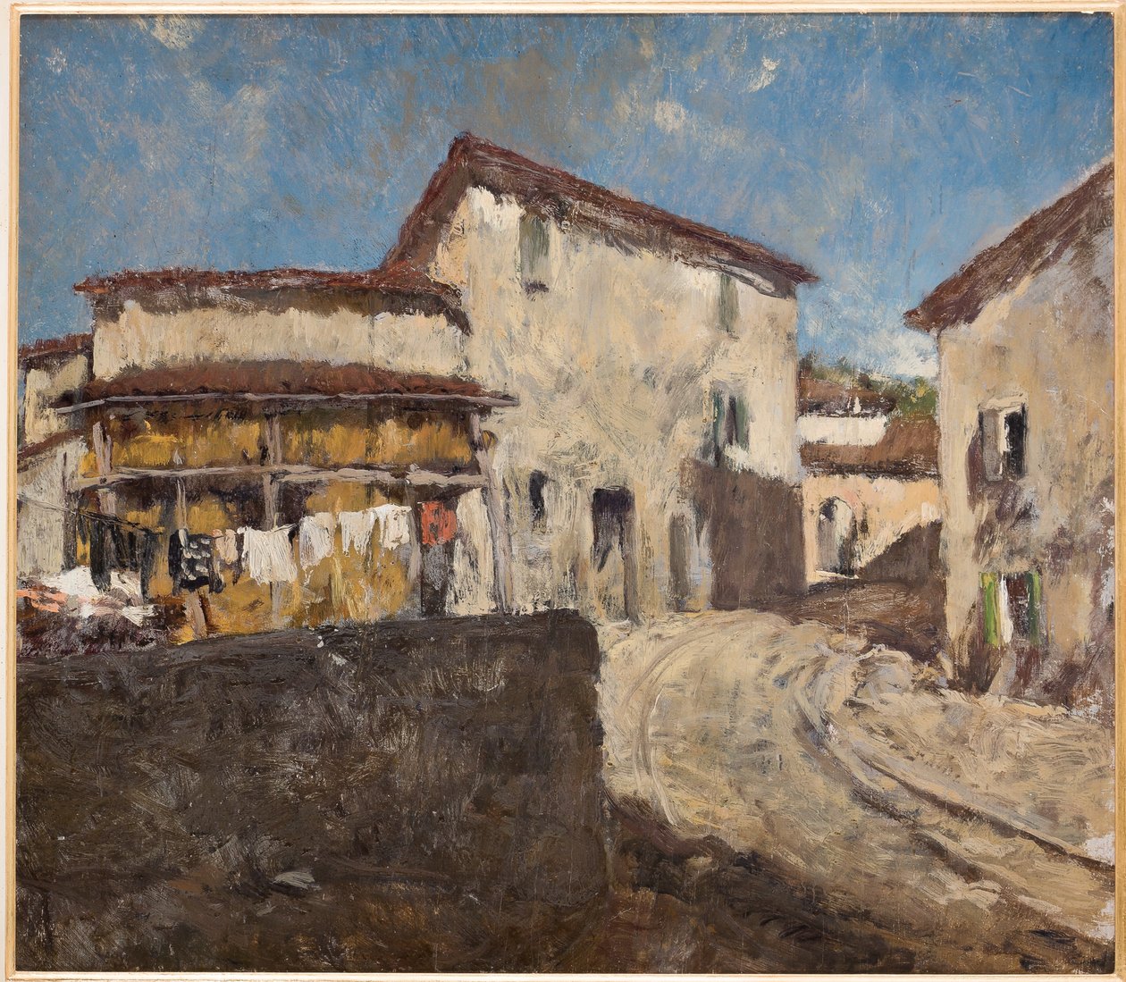 Strada di campagna e case da Giovanni Forghieri