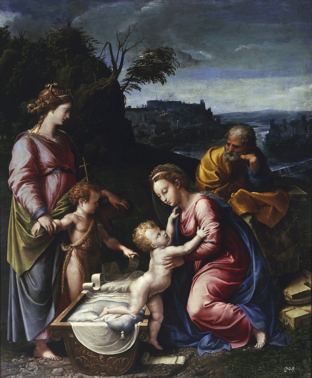 La Sacra Famiglia con il giovane Giovanni Battista e Santa Caterina da Giovanni Francesco (c.1488 1528) Penni