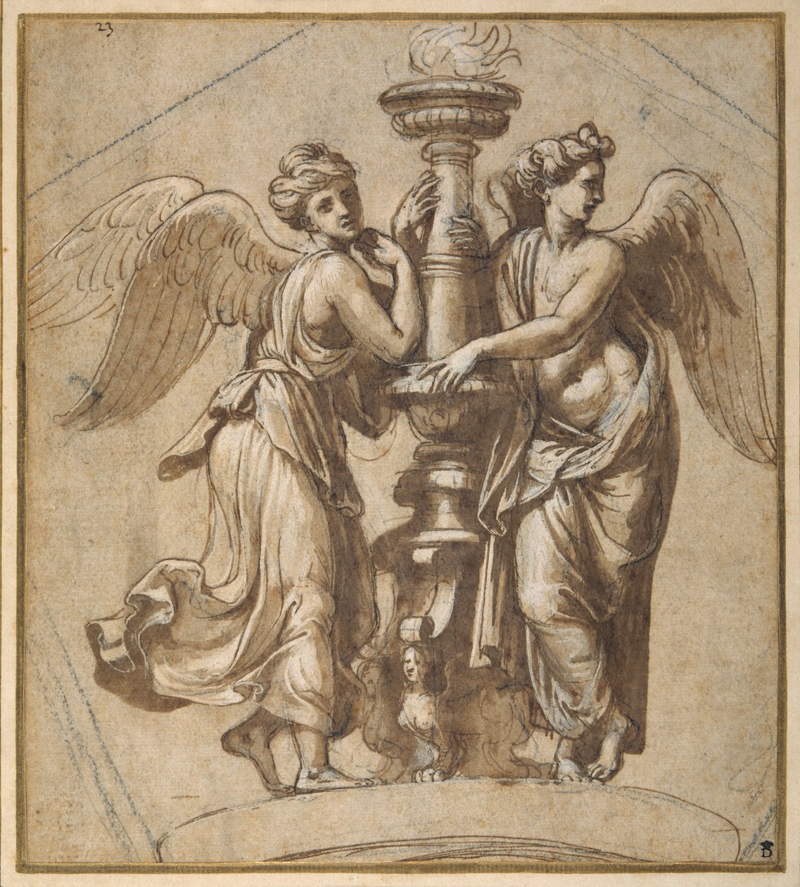 Vittorie che abbracciano un candelabro da Giovanni Francesco (c.1488 1528) Penni