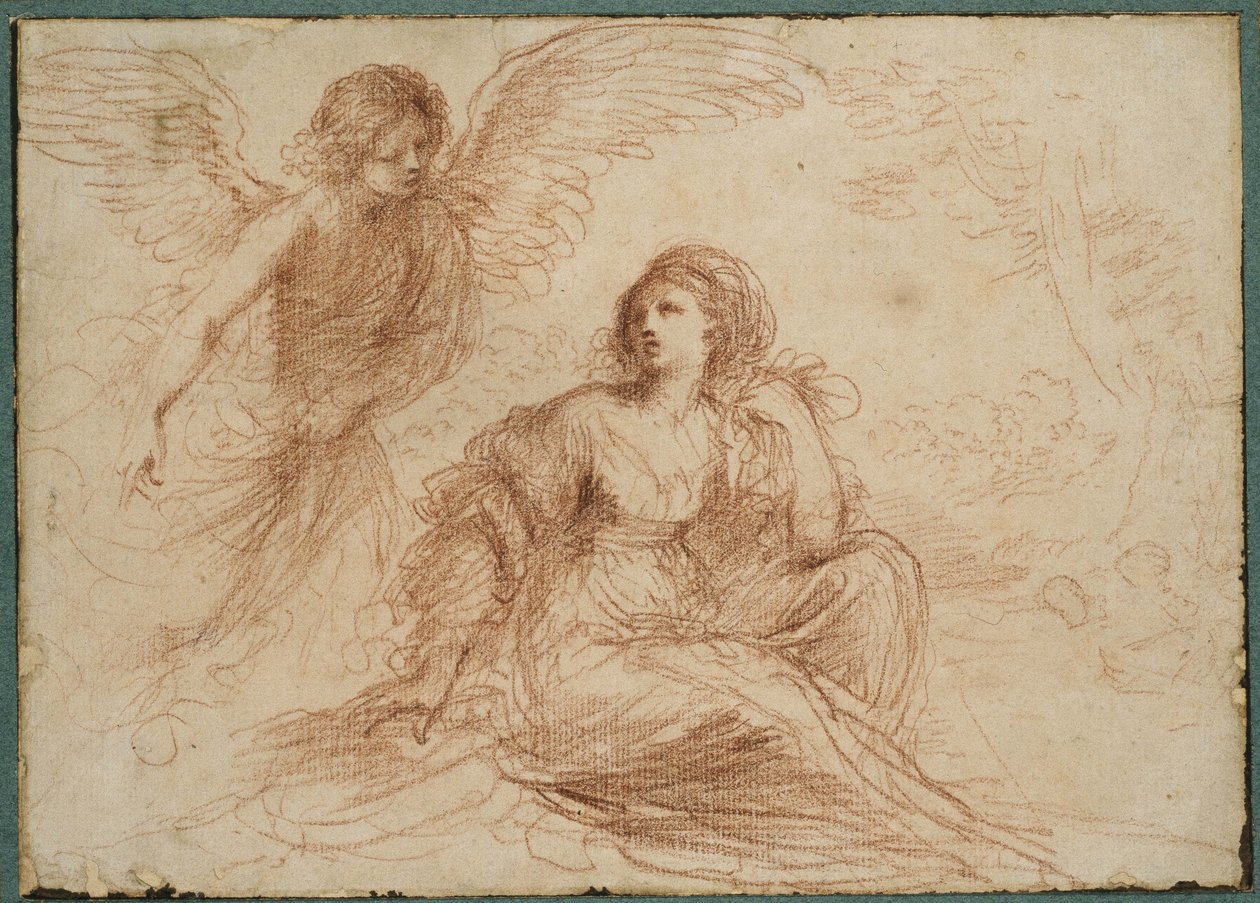Un angelo appare a Agar e Ismaele, c.1653 da Giovanni Francesco Barbieri