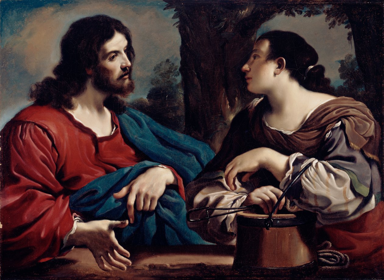 Cristo e la donna di Samaria, c.1620 da Giovanni Francesco Barbieri