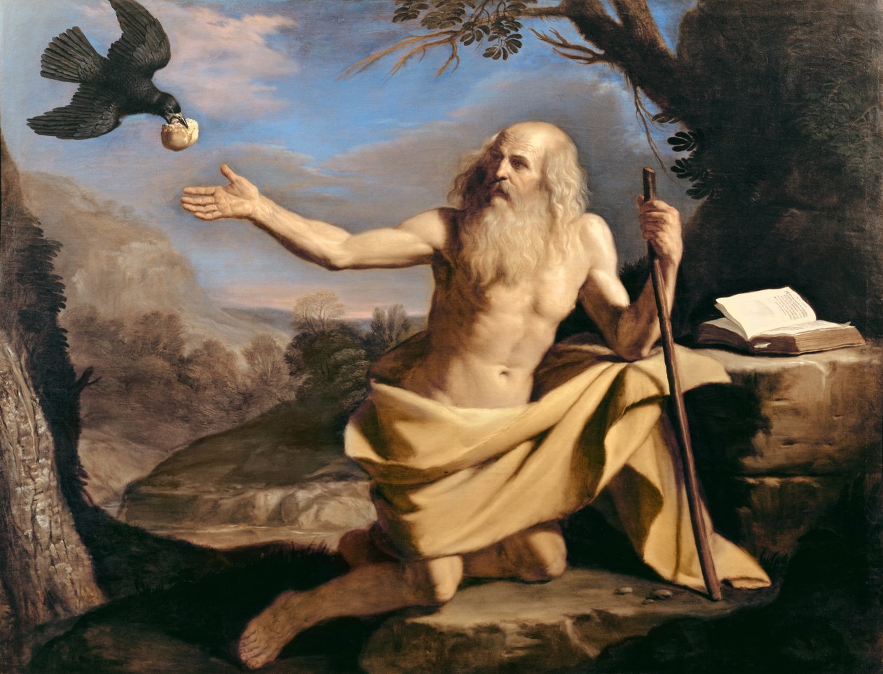 San Paolo Eremita nutrito dal corvo da Giovanni Francesco Barbieri