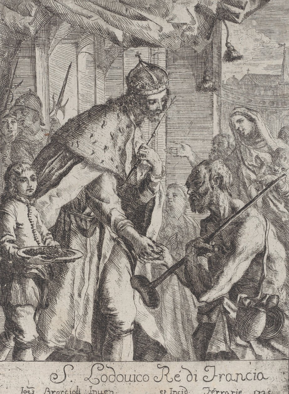 San Luigi che dà elemosina ai poveri, 1735 da Giovanni Francesco Braccioli