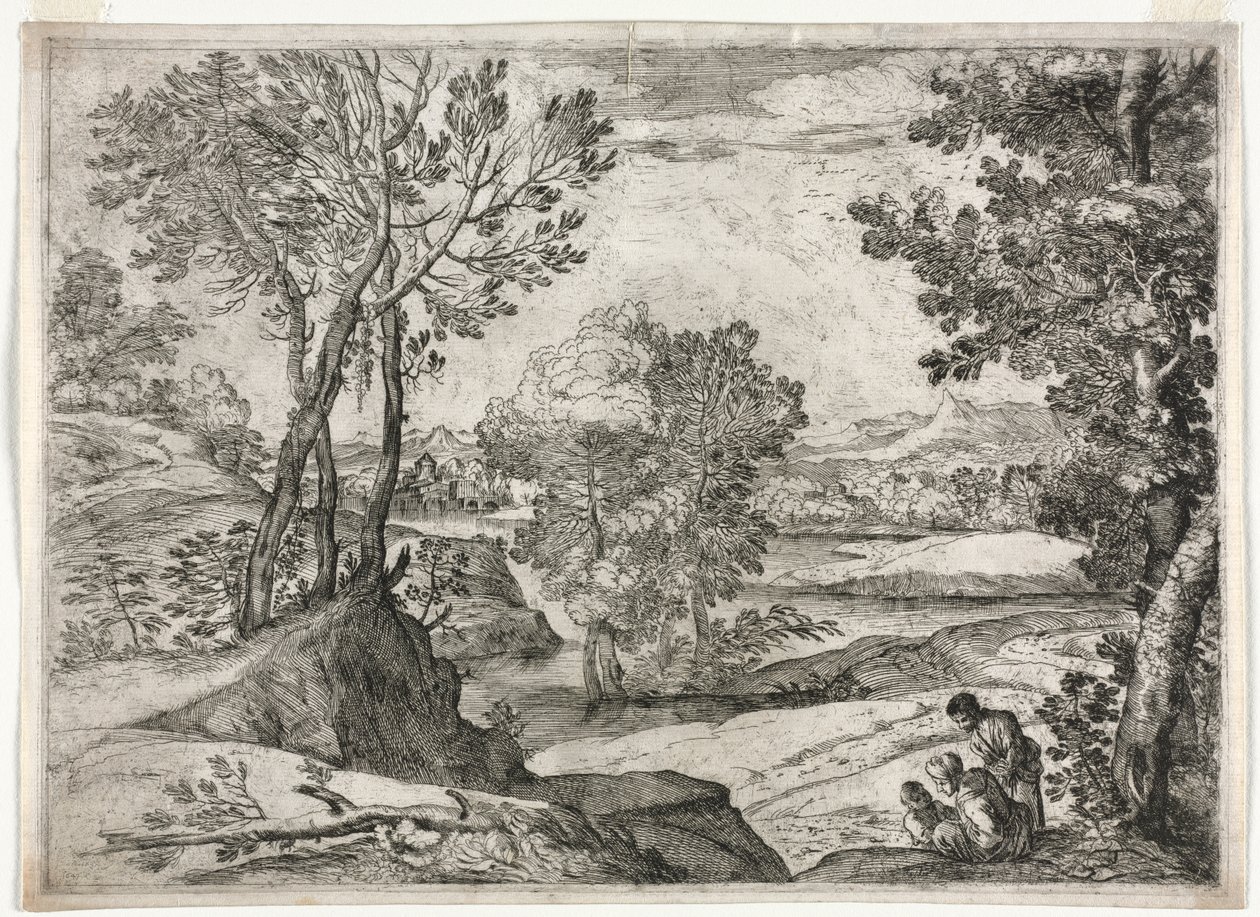 Paesaggio con Famiglia da Giovanni Francesco Grimaldi