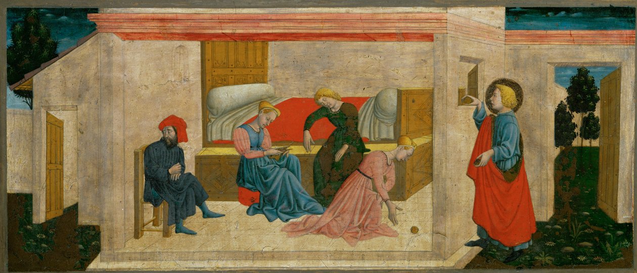 La carità di San Nicola di Bari, che offre una dote alle ragazze povere ... da Giovanni Francesco Rimini