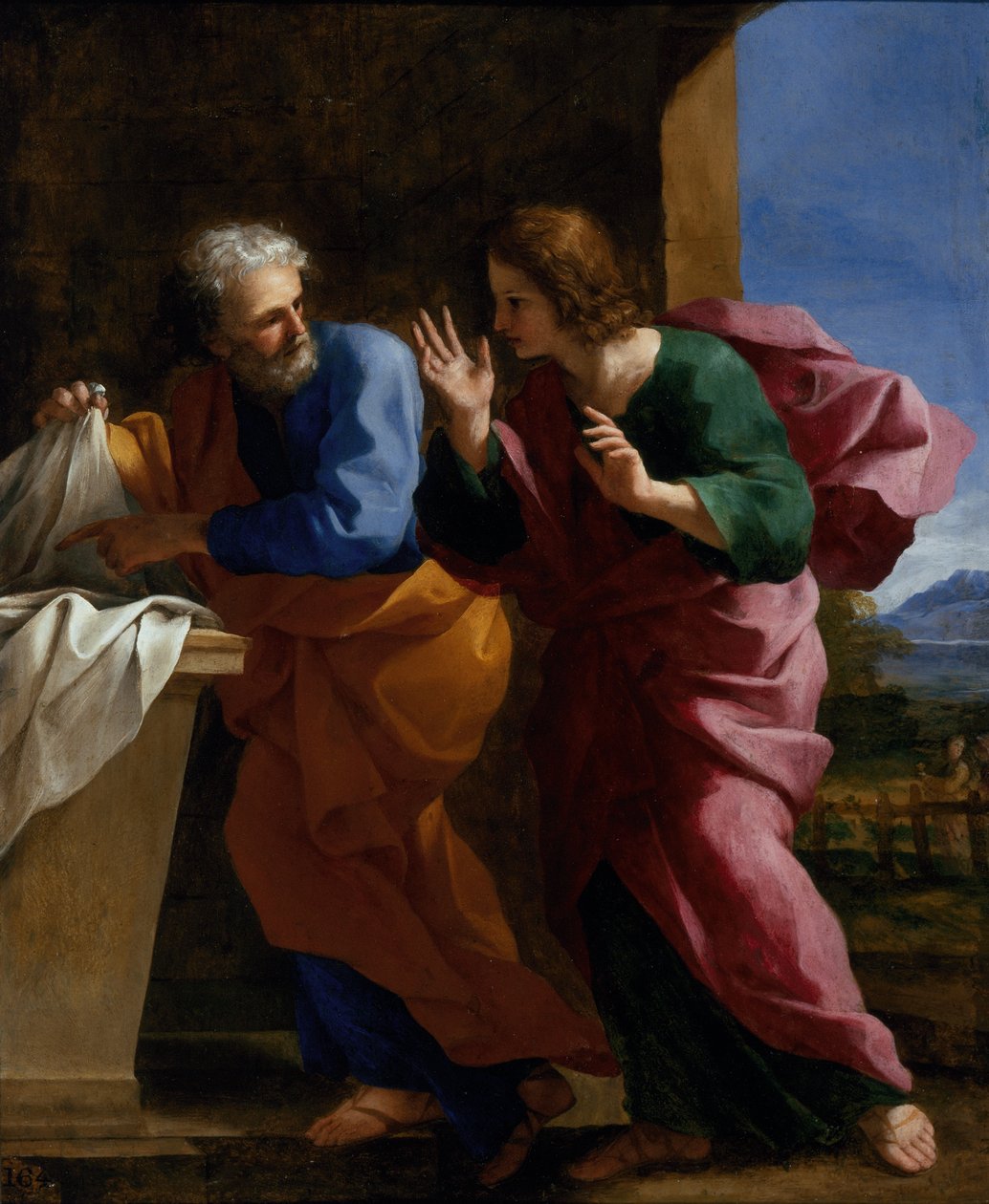 San Giovanni e San Pietro presso la tomba di Cristo da Giovanni Francesco Romanelli