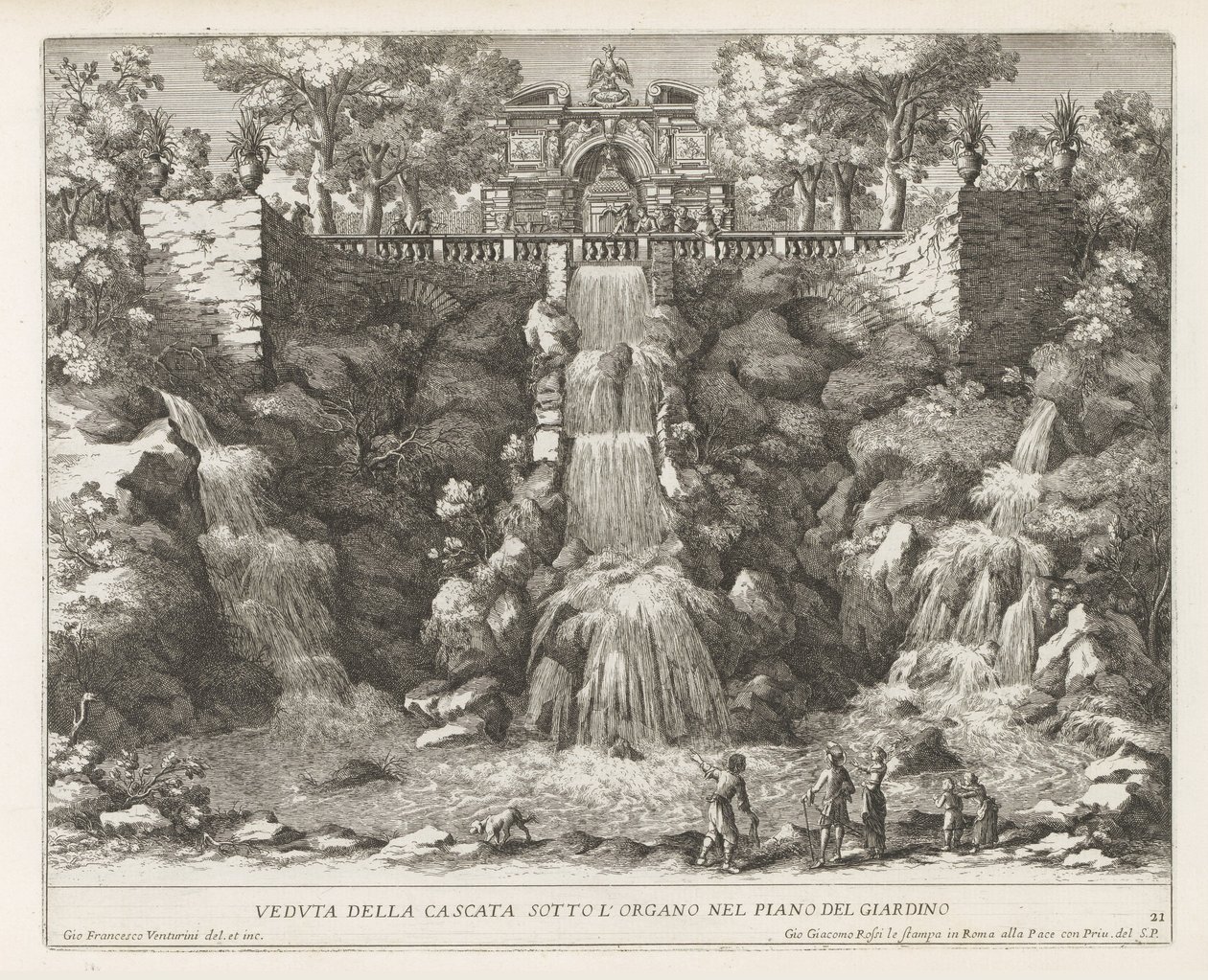 Cascata nei giardini di Villa d
