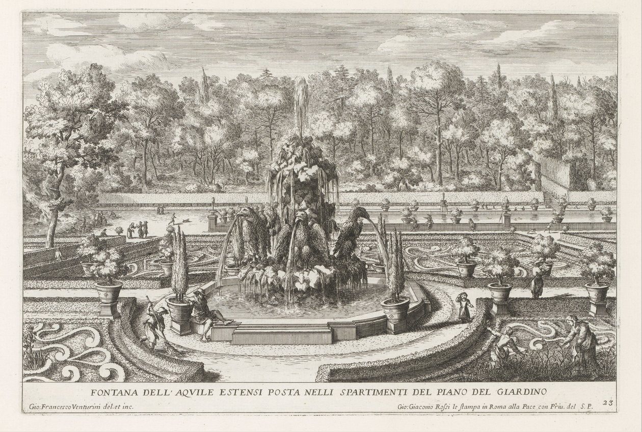 Fontana delle Aquile Estensi nei giardini della Villa d