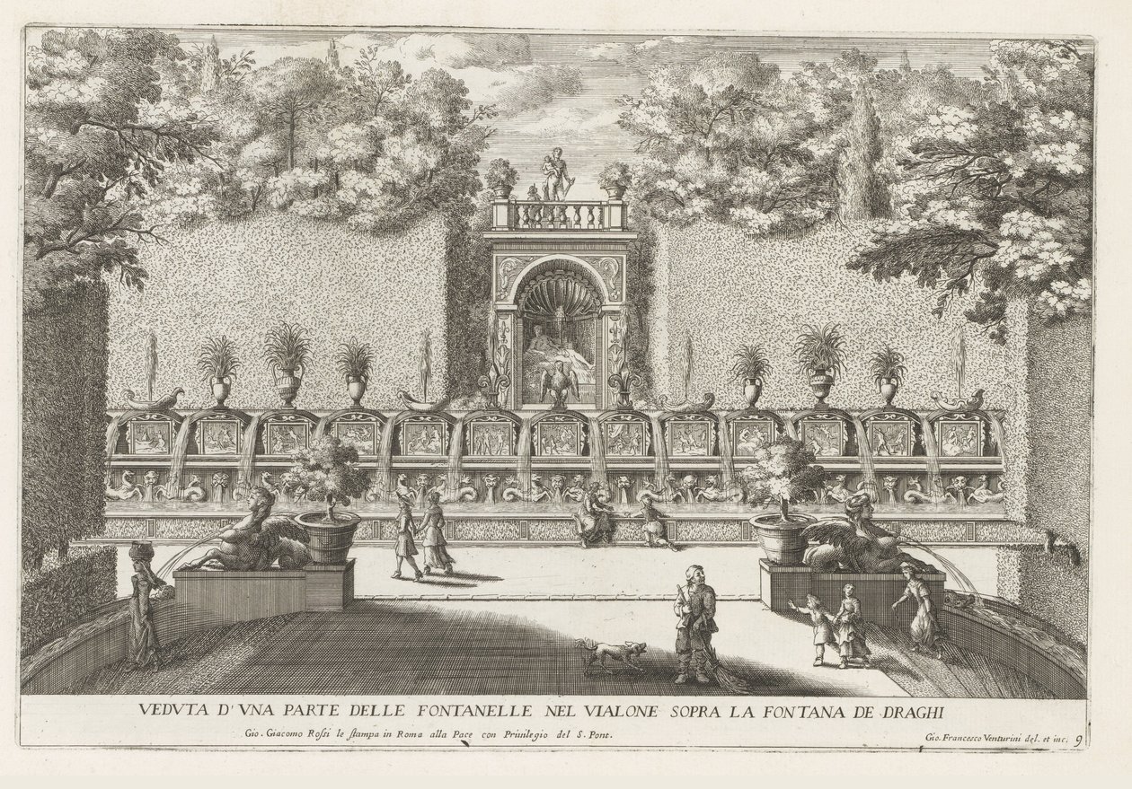 Fontana nei giardini della Villa d