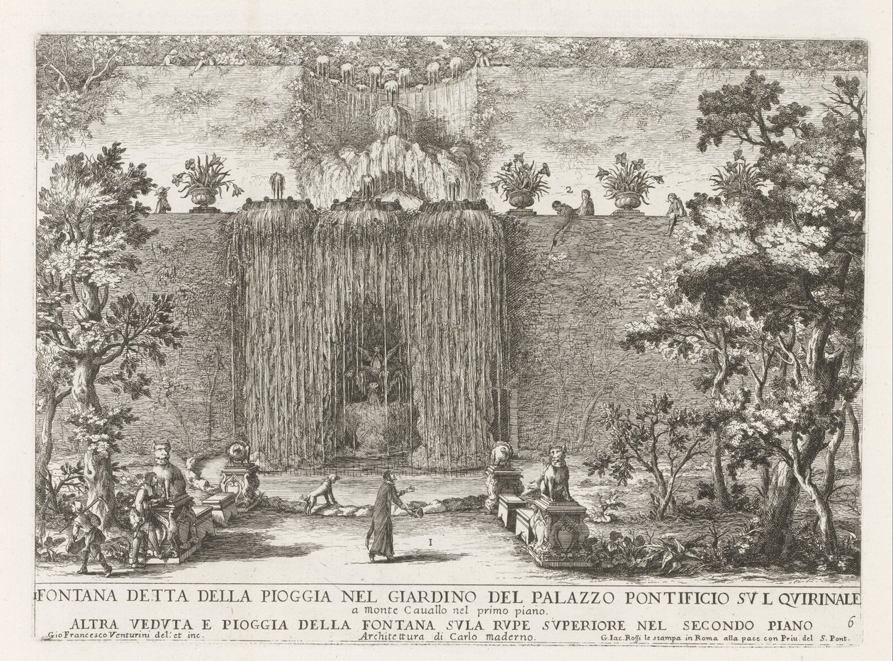 Fontana nei giardini del Palazzo del Quirinale a Roma da Giovanni Francesco Venturini