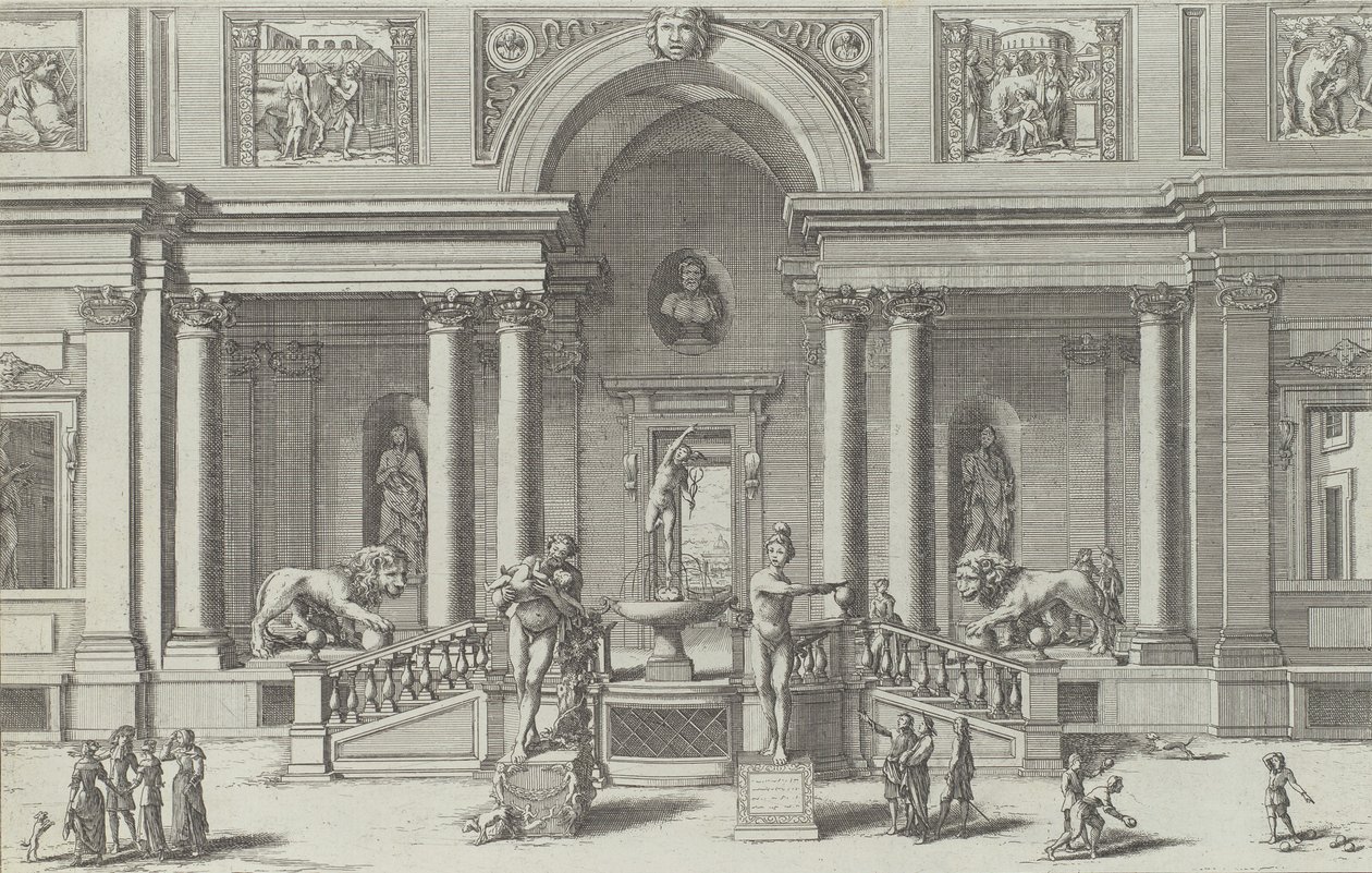 Fontana di Mercurio nel giardino della Villa Medici da Giovanni Francesco Venturini