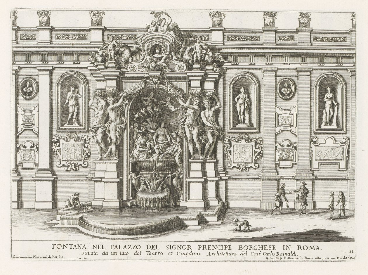 Ninfeo nel cortile di Palazzo Borghese a Roma da Giovanni Francesco Venturini