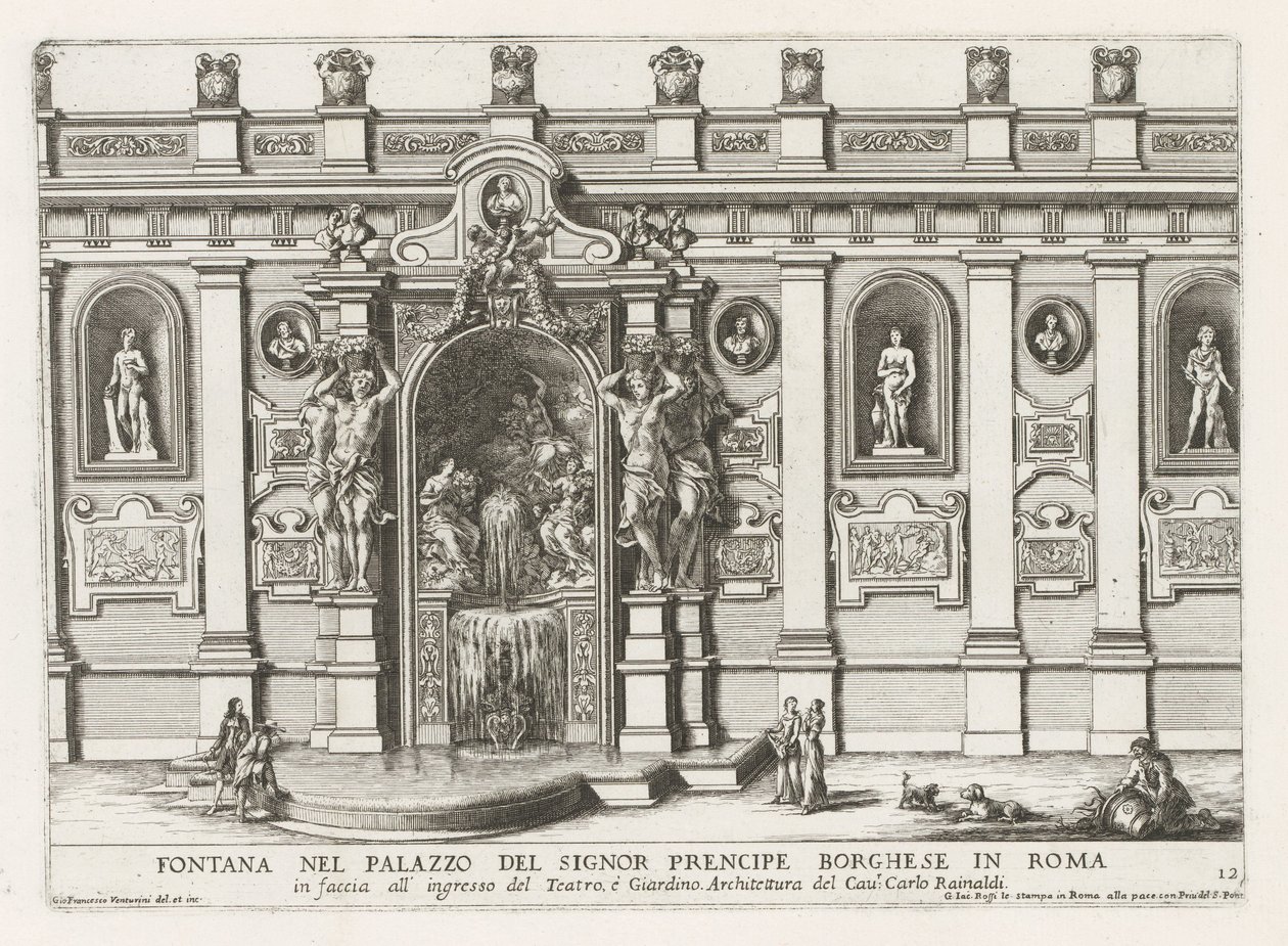 Ninfeo nel cortile di Palazzo Borghese a Roma (Le fontane nei palazzi e nei giardini di Roma) da Giovanni Francesco Venturini