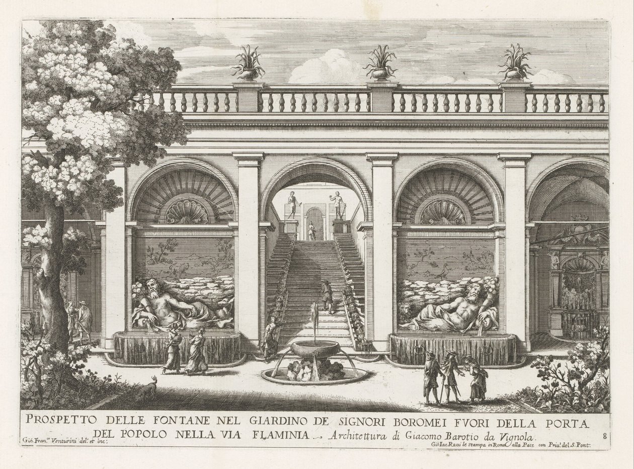Giardino di un palazzo a Roma da Giovanni Francesco Venturini