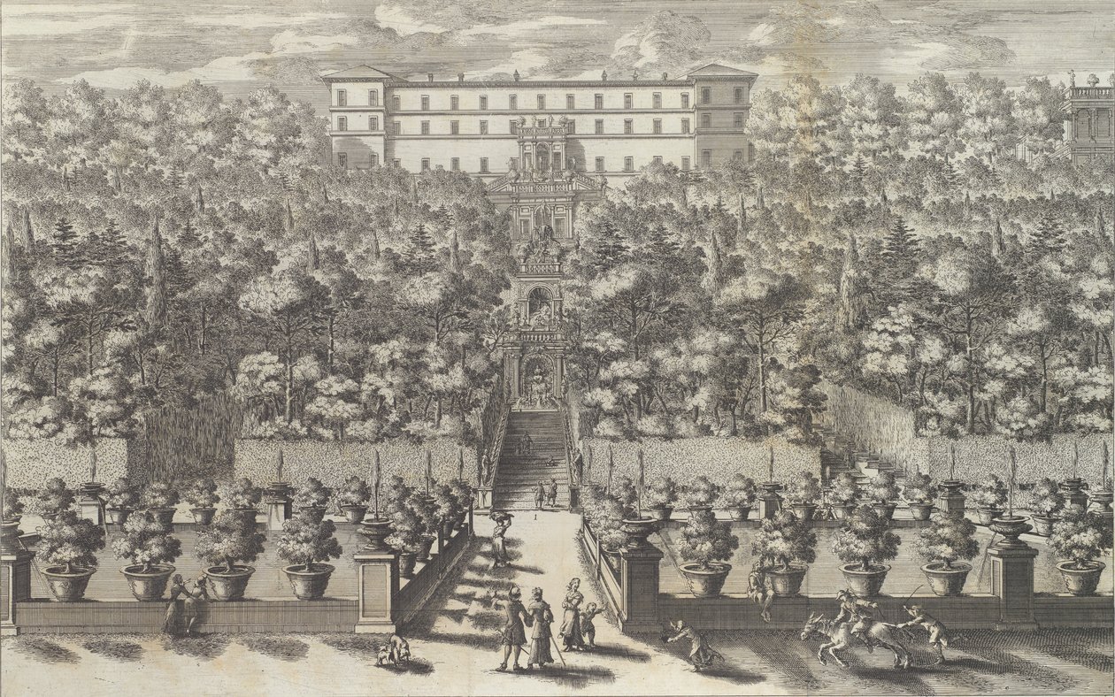 Veduta del Palazzo dal Piano del Giardino con le sue Fontane..., 1691 o dopo da Giovanni Francesco Venturini