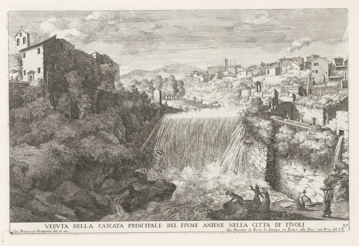 Cascata del fiume Aniene a Tivoli da Giovanni Francesco Venturini