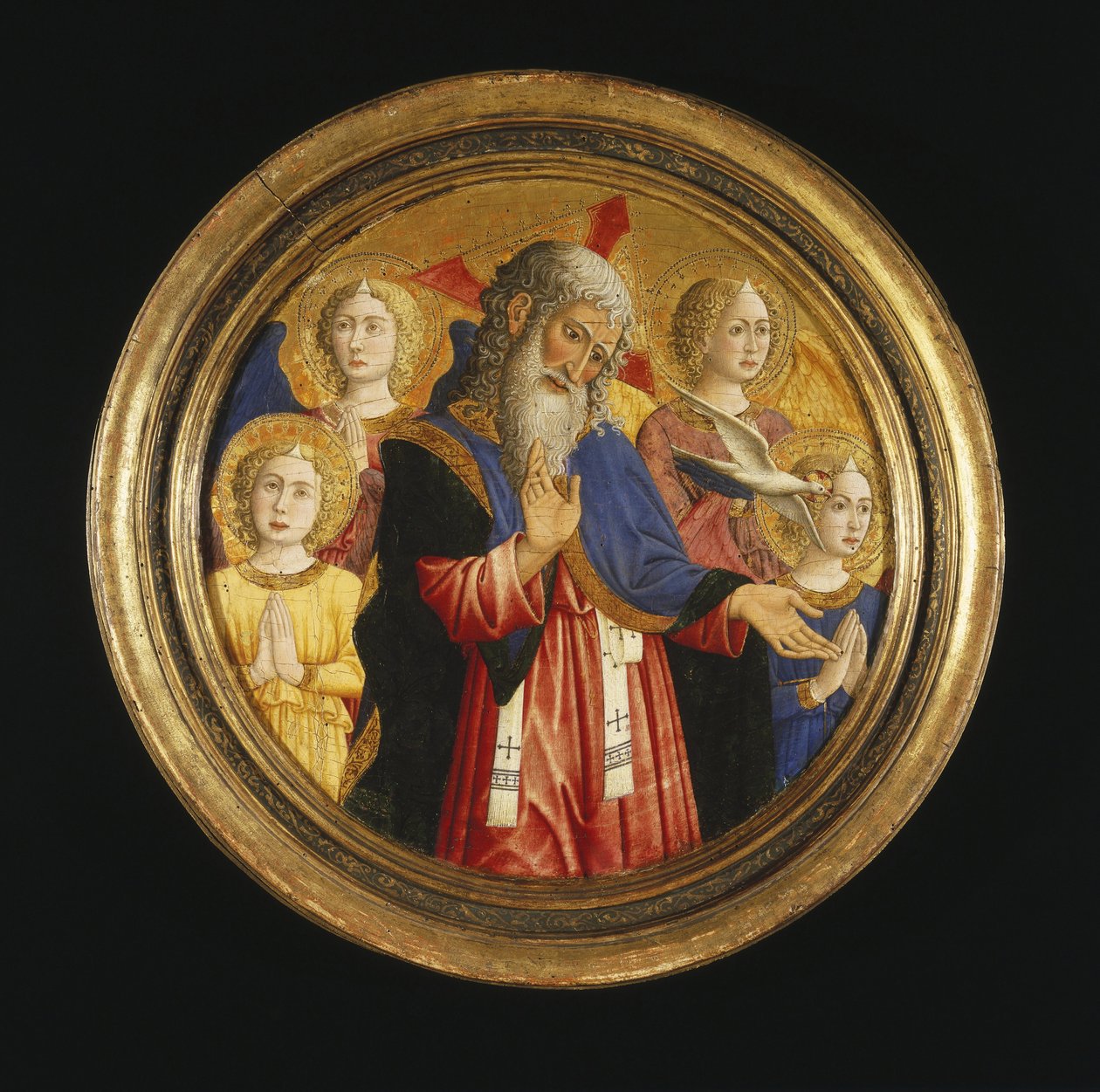 Dio Padre con quattro angeli e la colomba dello Spirito Santo, ca 1460 da Giovanni Francesco da Rimini