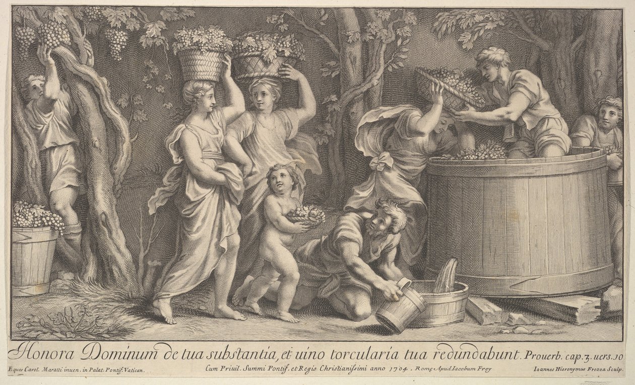 Scena di vendemmia da Giovanni Girolamo Frezza