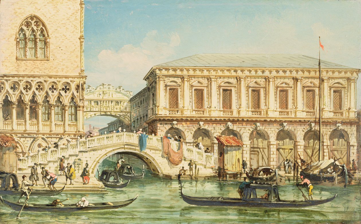 Veduta del Palazzo Ducale, il Ponte dei Sospiri e la Prigione da Giovanni Grubacs