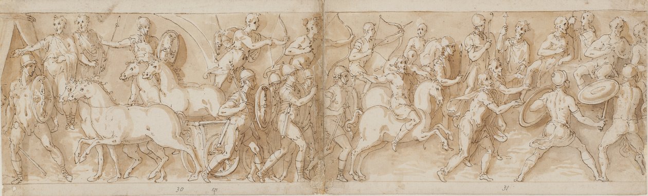 32 copie della Colonna di Marco Aurelio, Piazza Colonna a Roma da Giovanni Guerra