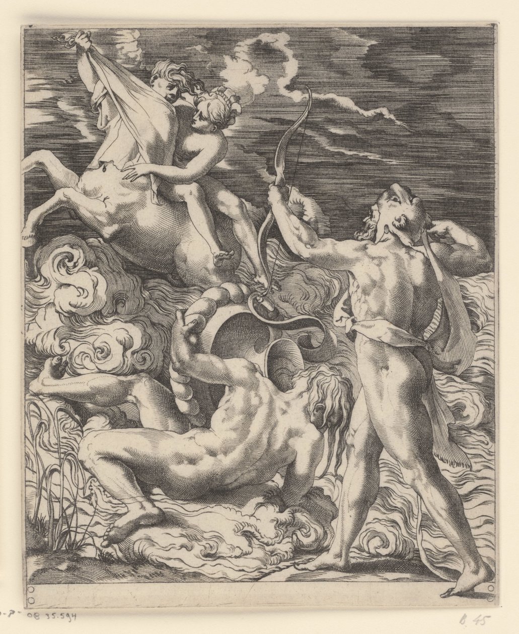 Ercole uccide il centauro Nesso da Giovanni Jacopo Caraglio