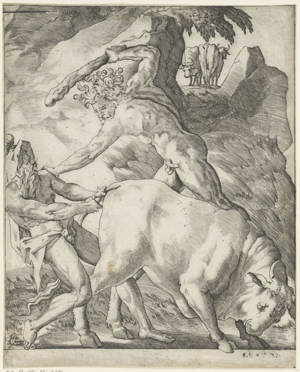 Ercole combatte con Caco da Giovanni Jacopo Caraglio