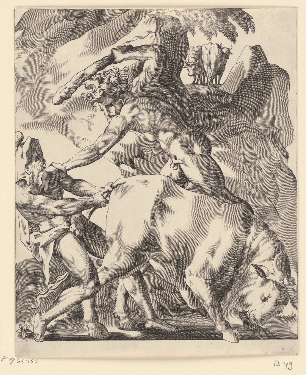 Ercole combatte con Caco da Giovanni Jacopo Caraglio