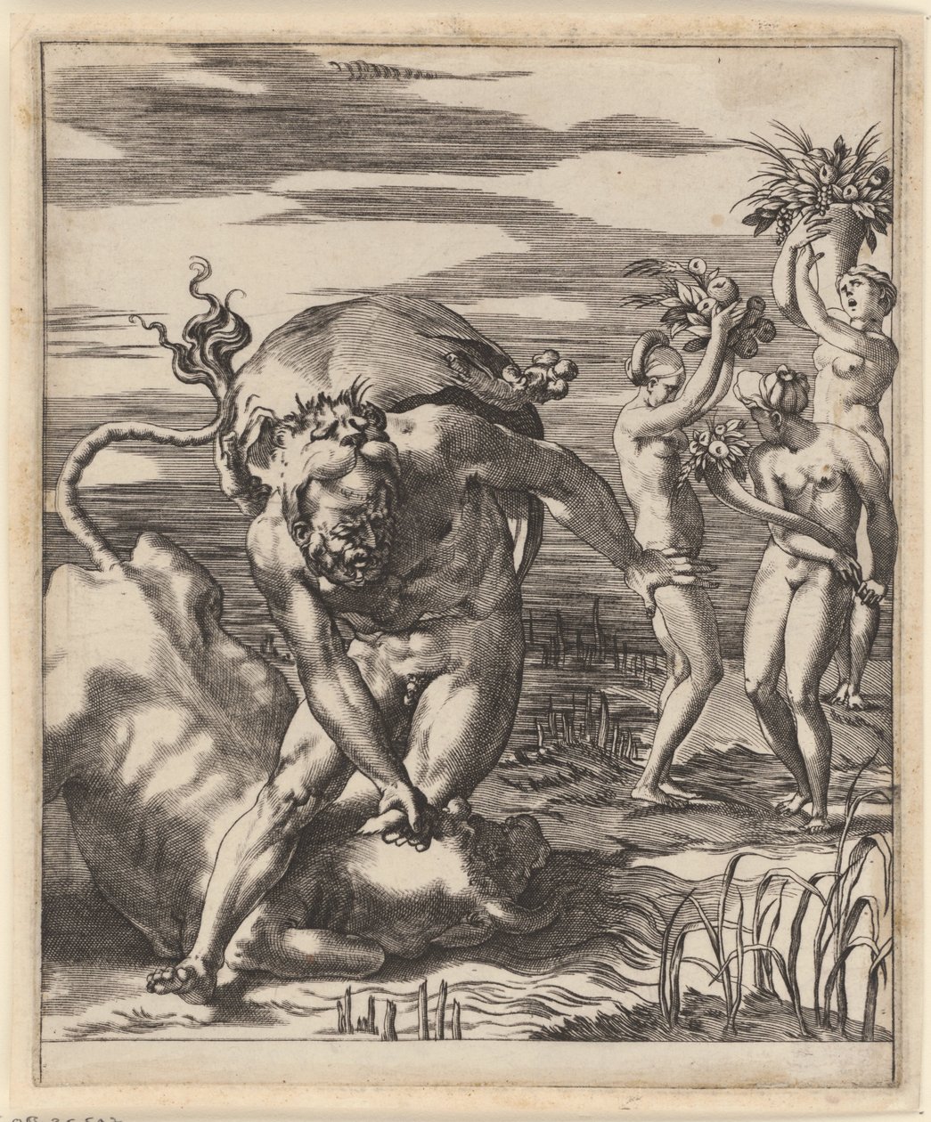 Ercole lotta con Acheloo da Giovanni Jacopo Caraglio