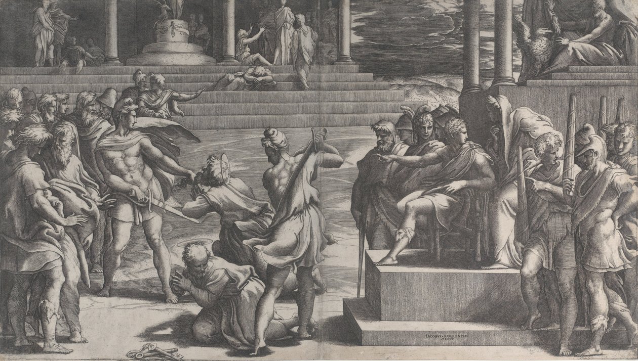 Il martirio di San Paolo e la condanna di San Pietro da Giovanni Jacopo Caraglio