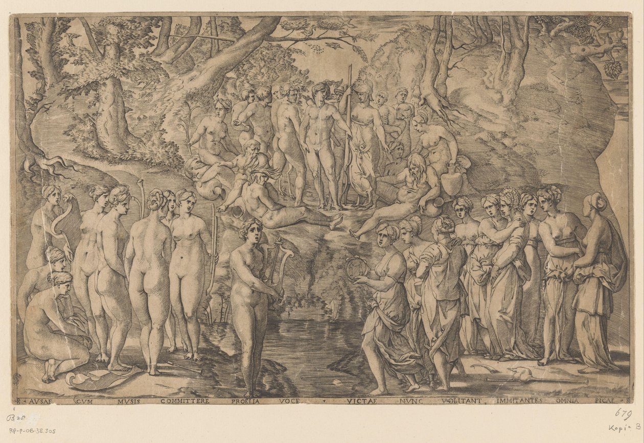 Gara tra le Muse e le Pieridi da Giovanni Jacopo Caraglio