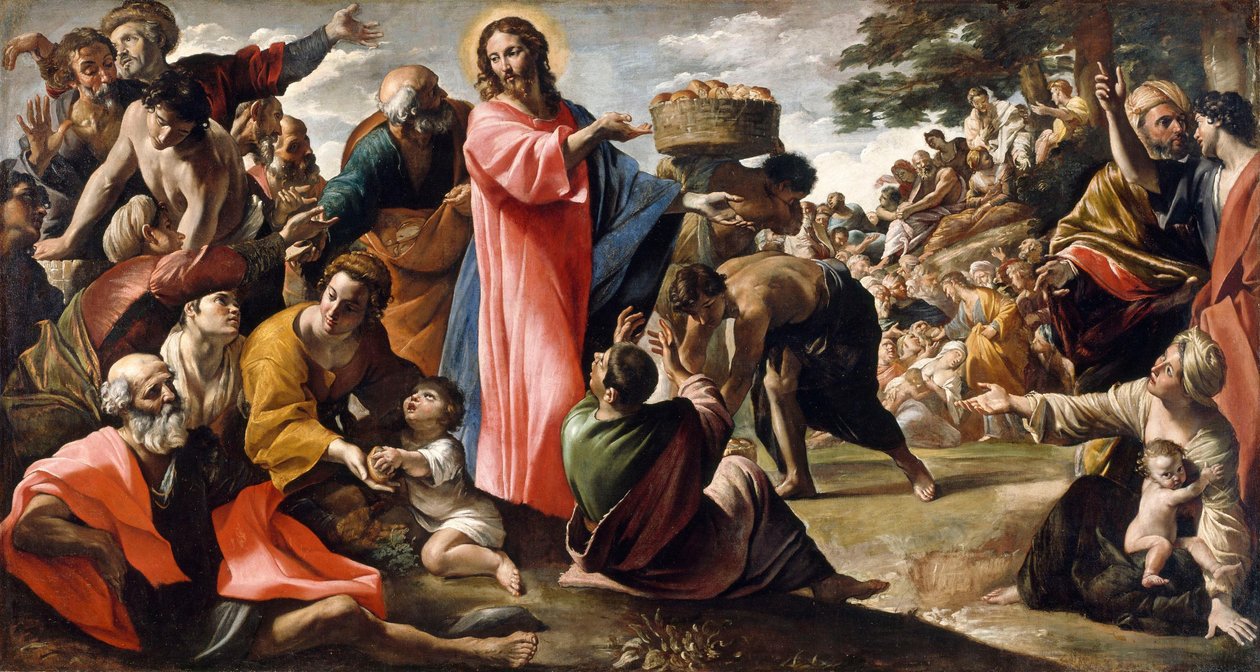 Il miracolo dei pani e dei pesci da Giovanni Lanfranco