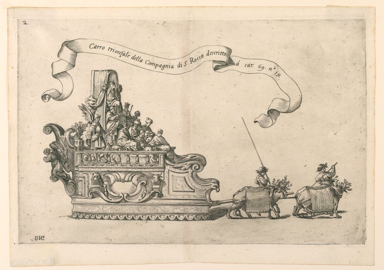 Carro trionfale della Compagnia di S. Rocco. Tavola 2b da A. Isacchi, "Relatione di Alfonso Isachi intorno l