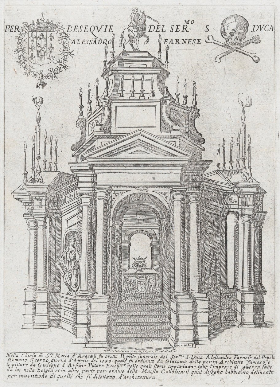 Catafalco per il Duca Alessandro Farnese, 1593 da Giovanni Maggi