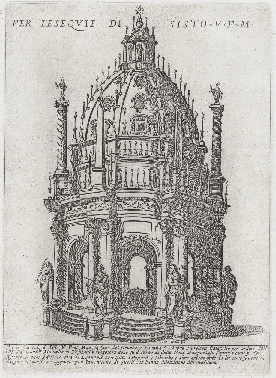 Catafalco per Papa Sisto V, 1591 da Giovanni Maggi